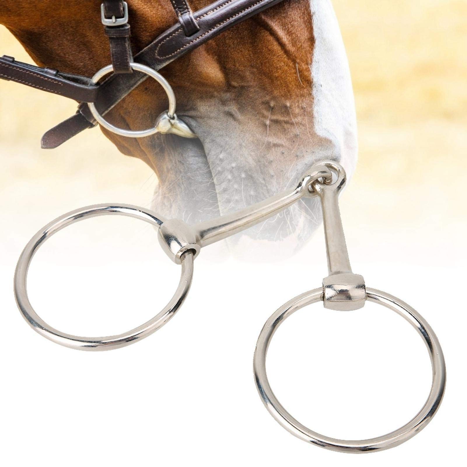 Filete De Hierro Para Caballo - Boca Articulada Hueca, Anillo Snaffle, Para Control Y Entrenamiento Ecuestre