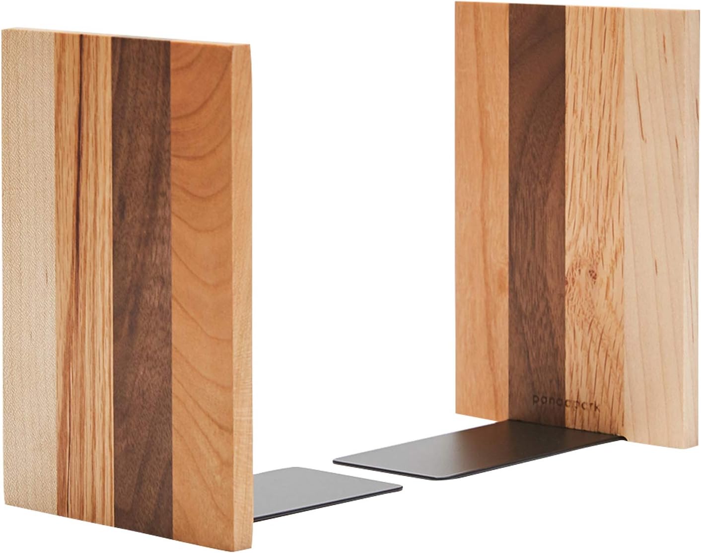 Pandapark Wood Decorative Bookends,NonSkid Bookend for Shelves,Heavy Duty Bookends