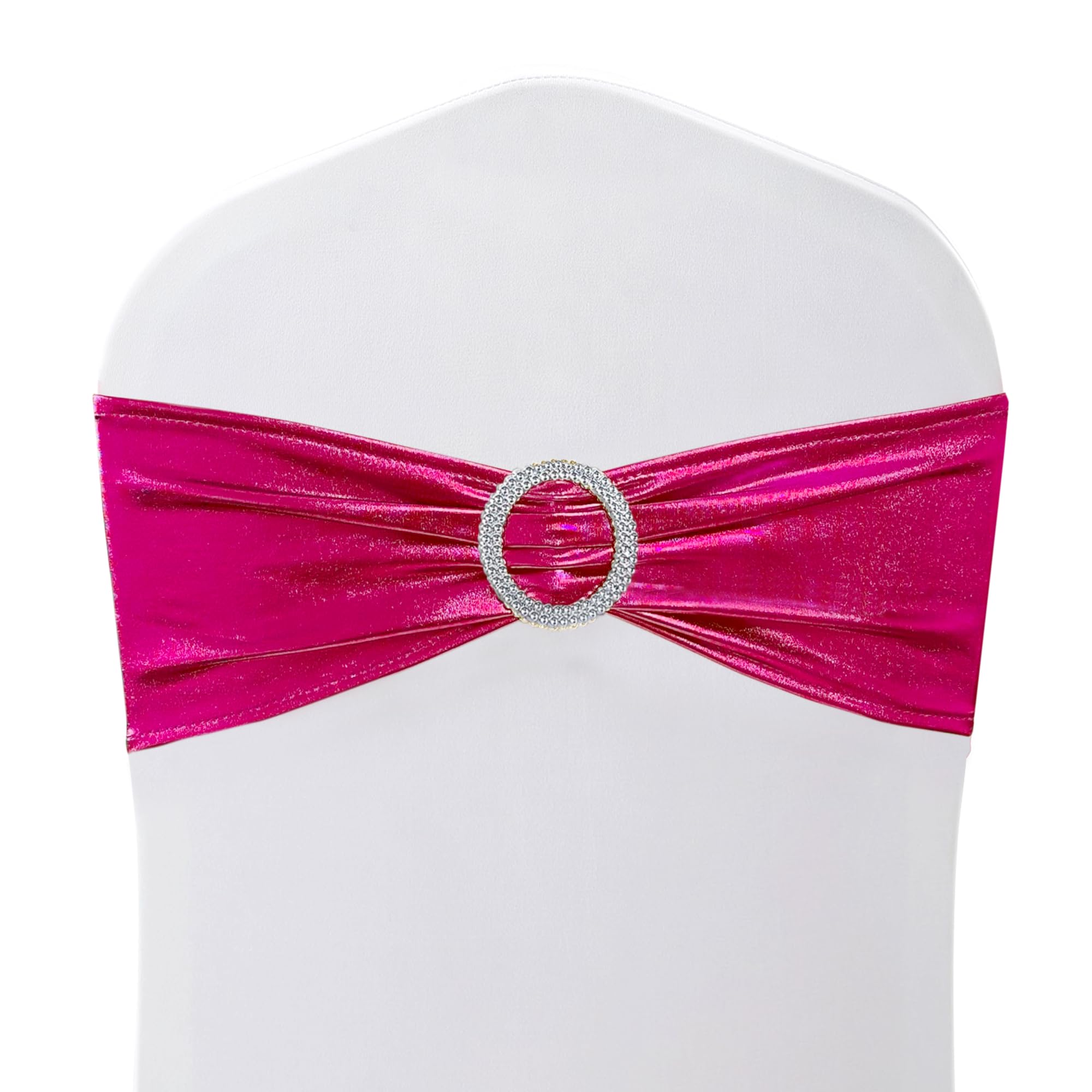 Bande de Spandex Extensible Fuchsia pour Chaise Décoration Mariage x100