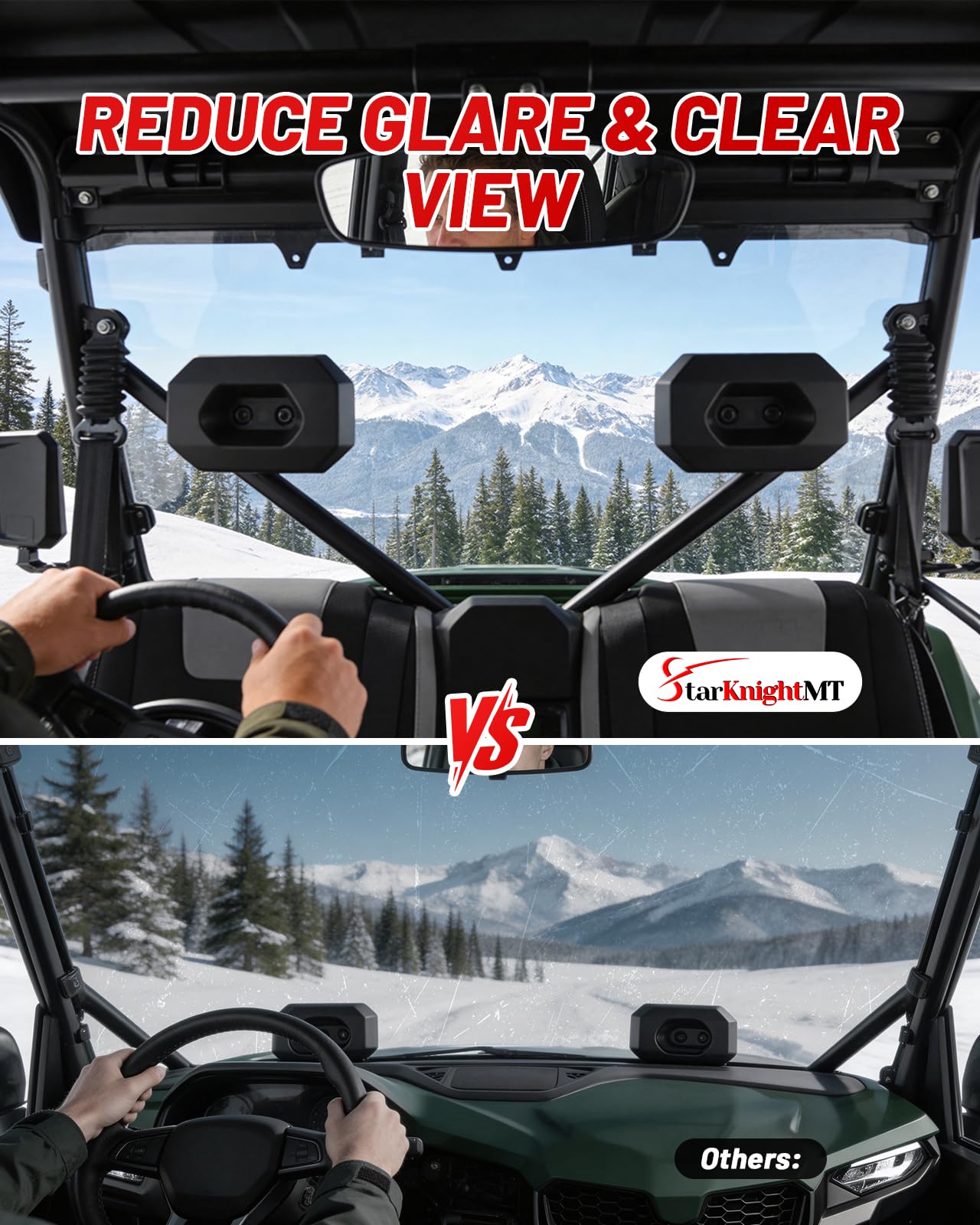 StarknightMT UForce 600 Parabrisas Delantero Resistente a Arañazos Compatible con CFMOTO UForce 600 2021-2026/800XL 2025 2026 Ventana Frontal Transparente Usado con Techo Duro y Suave PC UTV