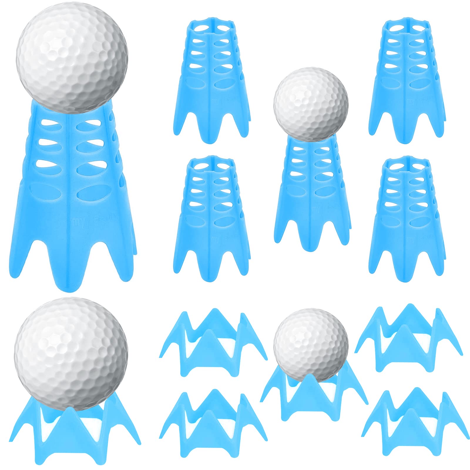 10 Pcs Golf Simulator Tees for Home Indoor Plastic Golf Tees Simulator Practice Training Outdoor Golf Mat Tees for Turf and Driving Range Winter Golf Accessories Tees (5 Tall + 5 Short)
