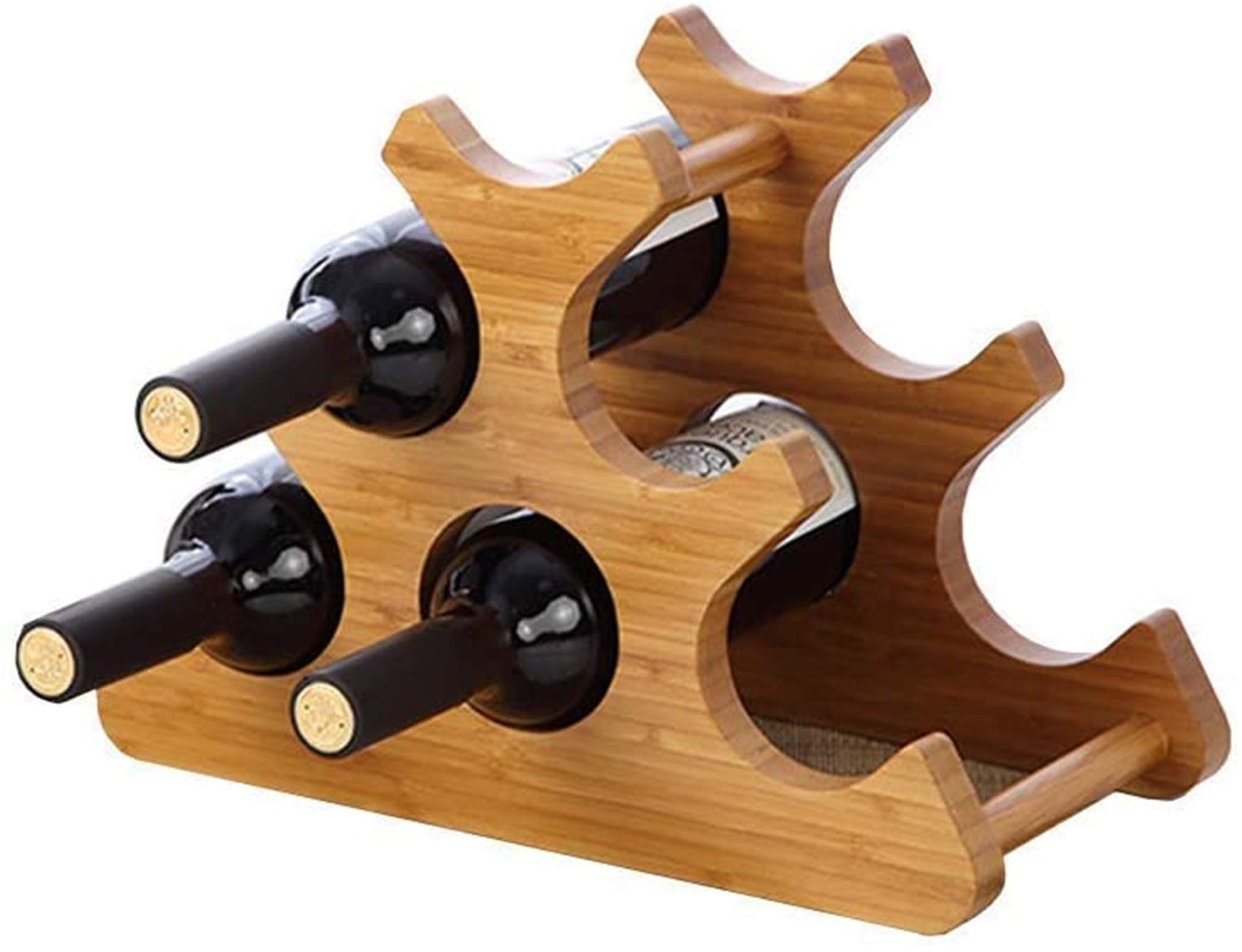 Range-bouteille en bois de bambou idéal pour sublimer votre comptoir de cuisine