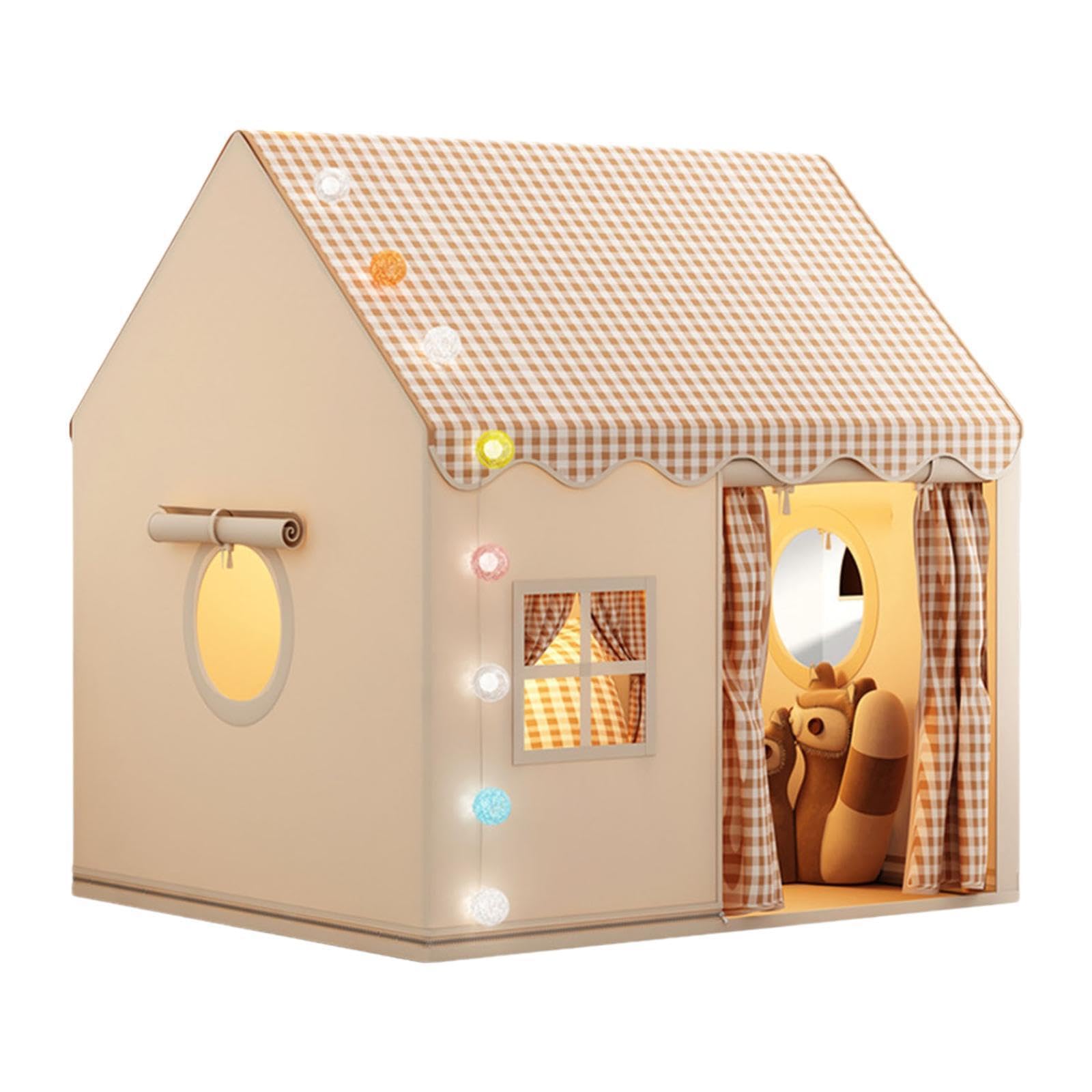 Fantasievolles Spielzelt für Kinder – drinnen und draußen, leicht und einfach aufzubauen, lustiges Schloss, Rollenspiel, Camping, tragbar, zum, Grau, 120x105x128cm