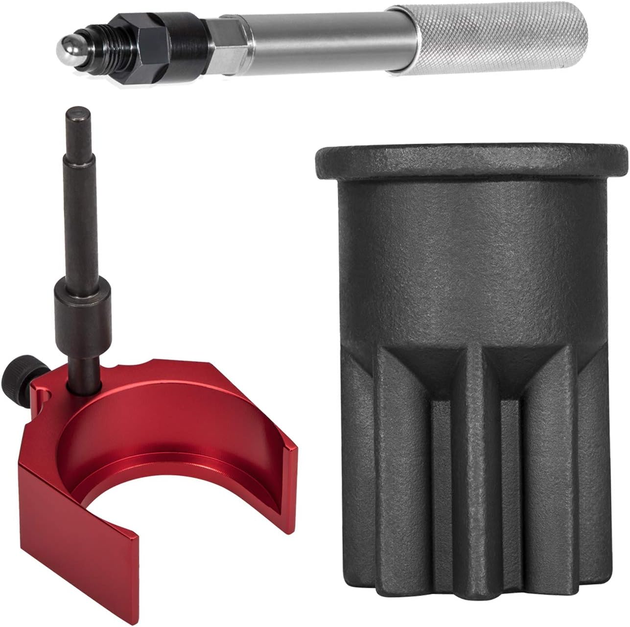 E-cowlboy J-42083 Automatic Timing Pin+9U-7227 Injector Height Adjustment Gauge Tool+Engine Barring Socket for Caterpillar CAT 3406E C-15 C-16 (3 Tools)