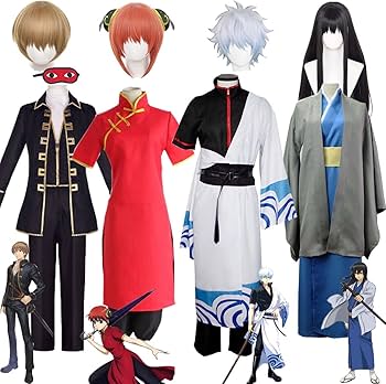 Amazon.co.jp: 銀魂 コスプレ衣装 坂田銀時 神楽 桂小太郎 沖田総悟