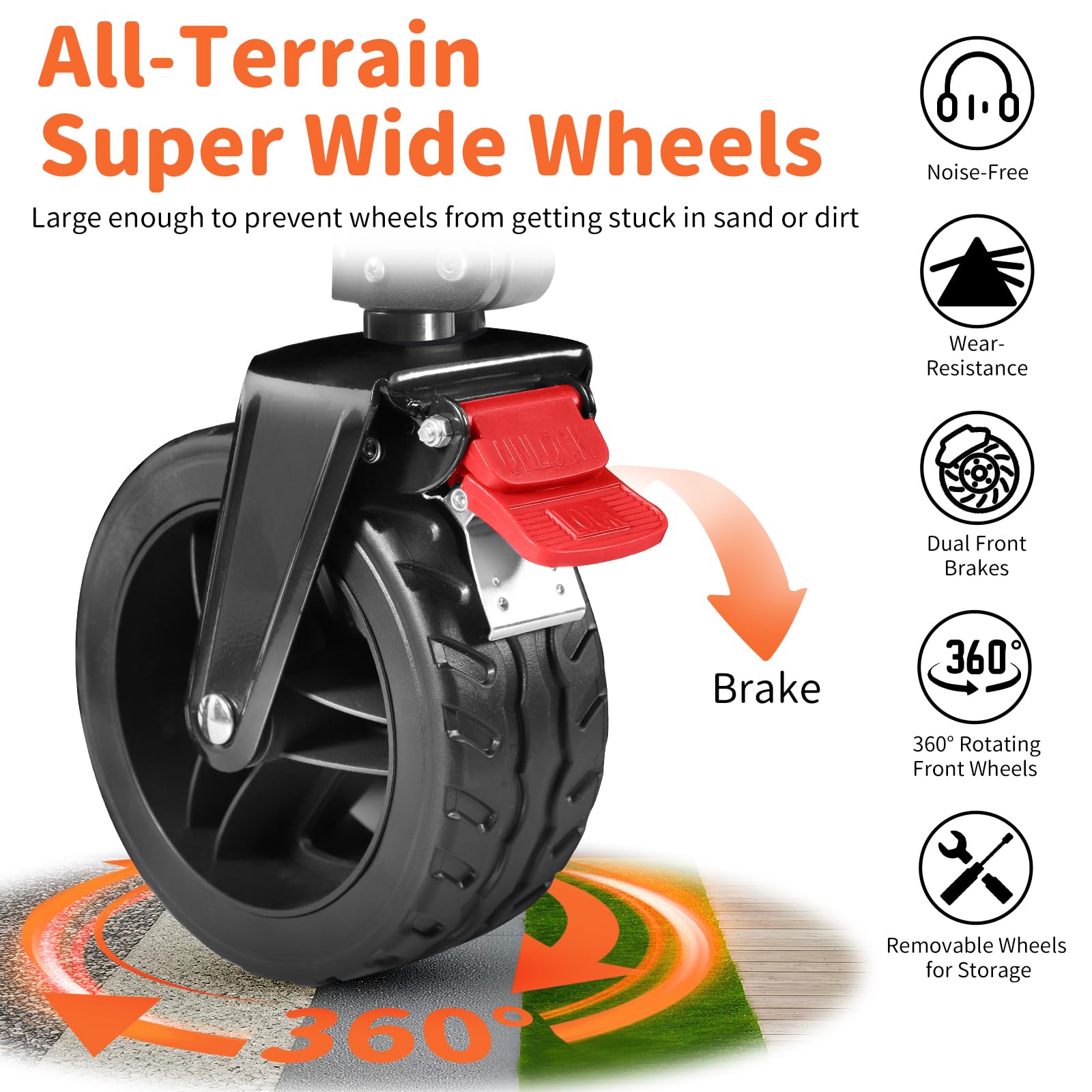 Carrello Pieghevole 100 Litri - Per Spiaggia, Campeggio, Shopping E Giardino - Foto 5