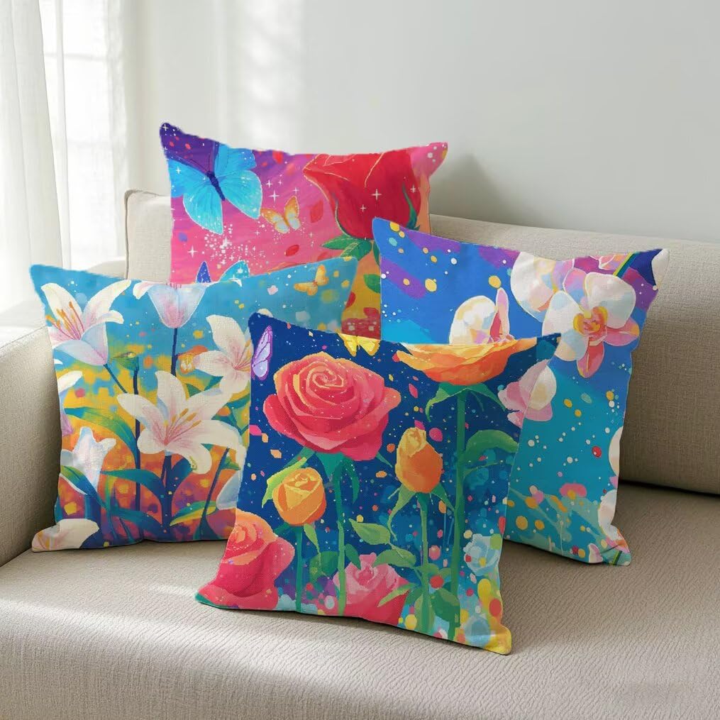Housse de coussin extérieur imperméable rose 55x55 pour canapé de jardin et terrasse