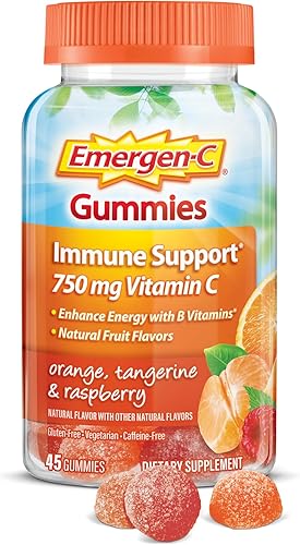 Miniatura 1 de Emergen-C Gomitas de vitamina C de 750 mg para adultos, gomitas de inmunidad y 1000 mg de vitamina C en polvo para apoyo inmunológico diario,