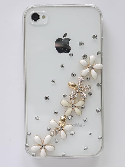 Amazon Yoco Joy Iphone 12 Iphone12 Pro専用 スマホカバー ケース デコ ５連花 白 ブランド 通販 おしゃれ きらきら ビーズ ライトストーン 保護フィルム 予備ダイヤ付き ケース カバー 通販