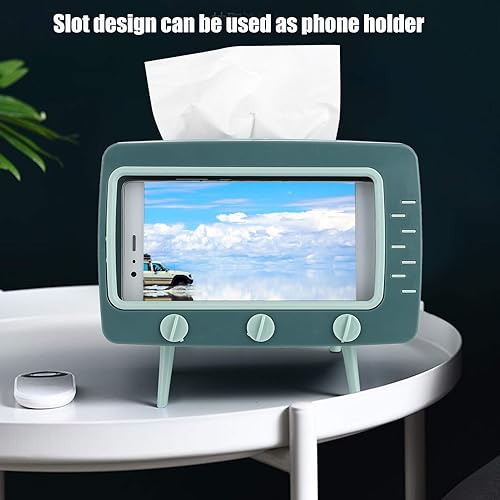 Miniatura 3 de Caja de pañuelos retro para TV, contenedor de almacenamiento múltiple, divertido y lindo soporte para caja de pañuelos de TV, soporte para caja de