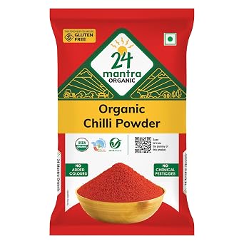 24 Mantra Organic Chilli Powder/Laal Mirch/Karam Podi - 100% Organic | Chemical Free & Pesticides Free | Rich Flavour | Unadulterated 100 G Pack Of 1