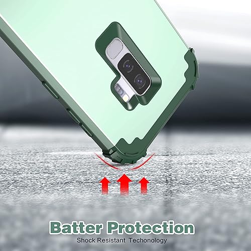 Miniatura 4 de IDweel - Funda para Galaxy S9 Plus, 3 en 1, a prueba de golpes, delgada, híbrida, resistente, protección de policarbonato duro, silicona suave,