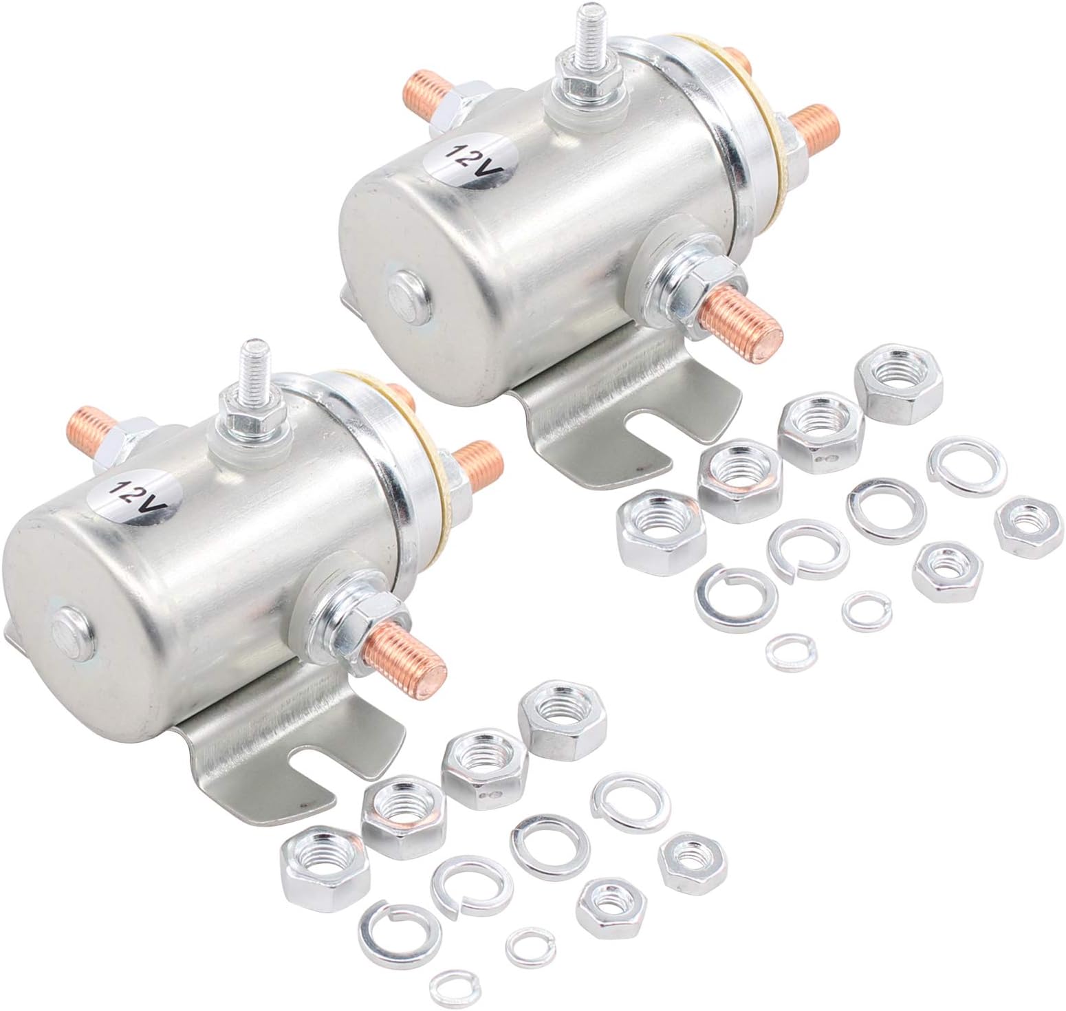 ApplianPar Pack of 2 Solenoid Relay Switch 440003 440110 24401-01 for Prestolite Ramsey Winch Golf Continuous Duty 12V 5-Terminal