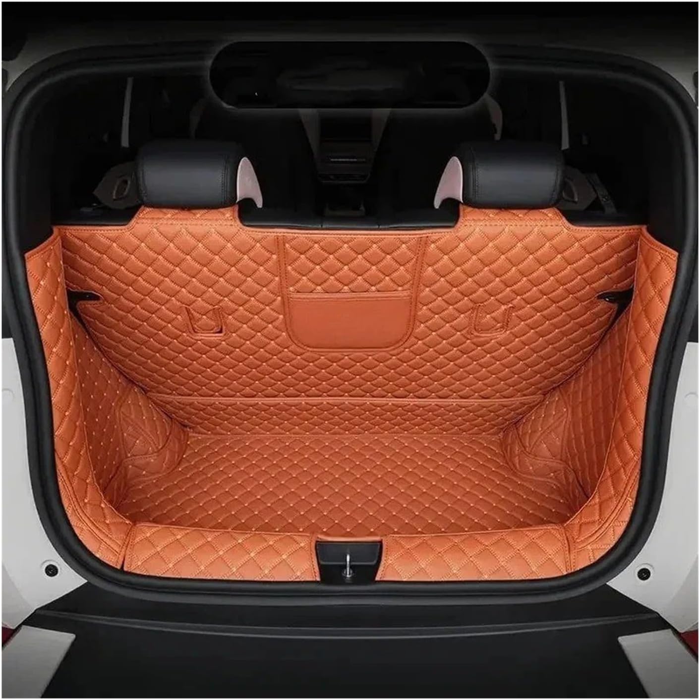 車のトランクマット カスタム車のトランクマット に適合するBYD に適合するイルカに適合するミニ/に適合するサーフ 2025 革フルカバレッジカーゴライナー防水インテリアアクセサリー カーゴマット(Full Orange)