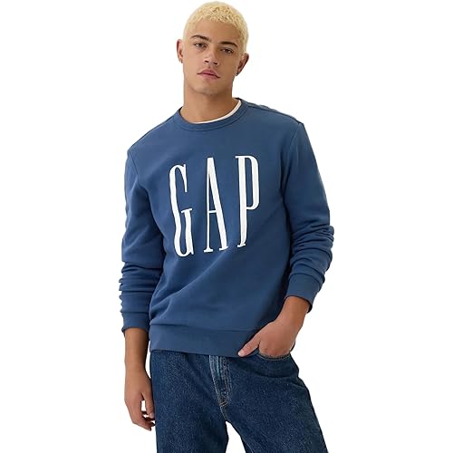 GAP mens Logo Fleece Crew Sweatshirt