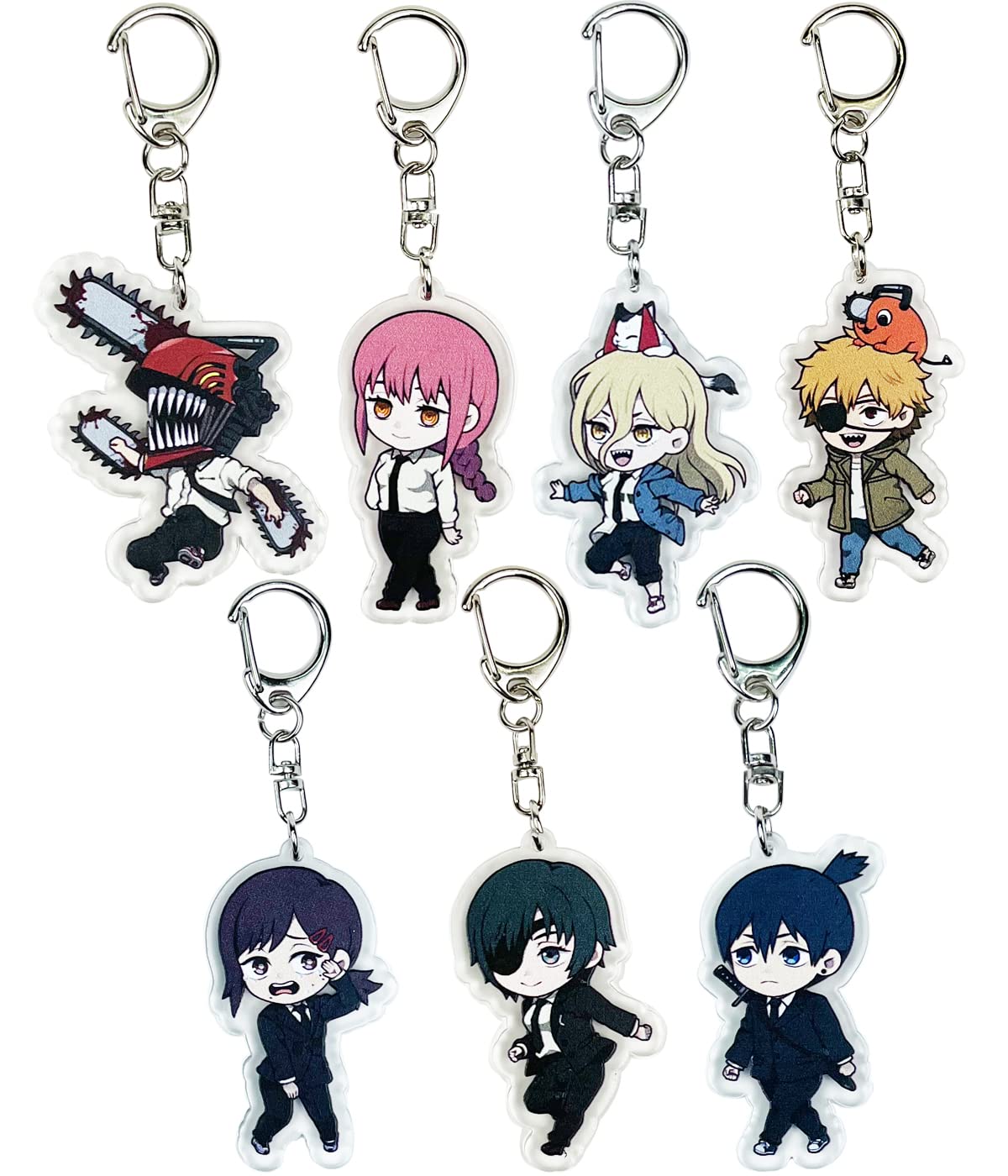 Buy 7Pcs Chainsaw Man Keychains Power Reze Tatsuki Fujimoto Cosplay