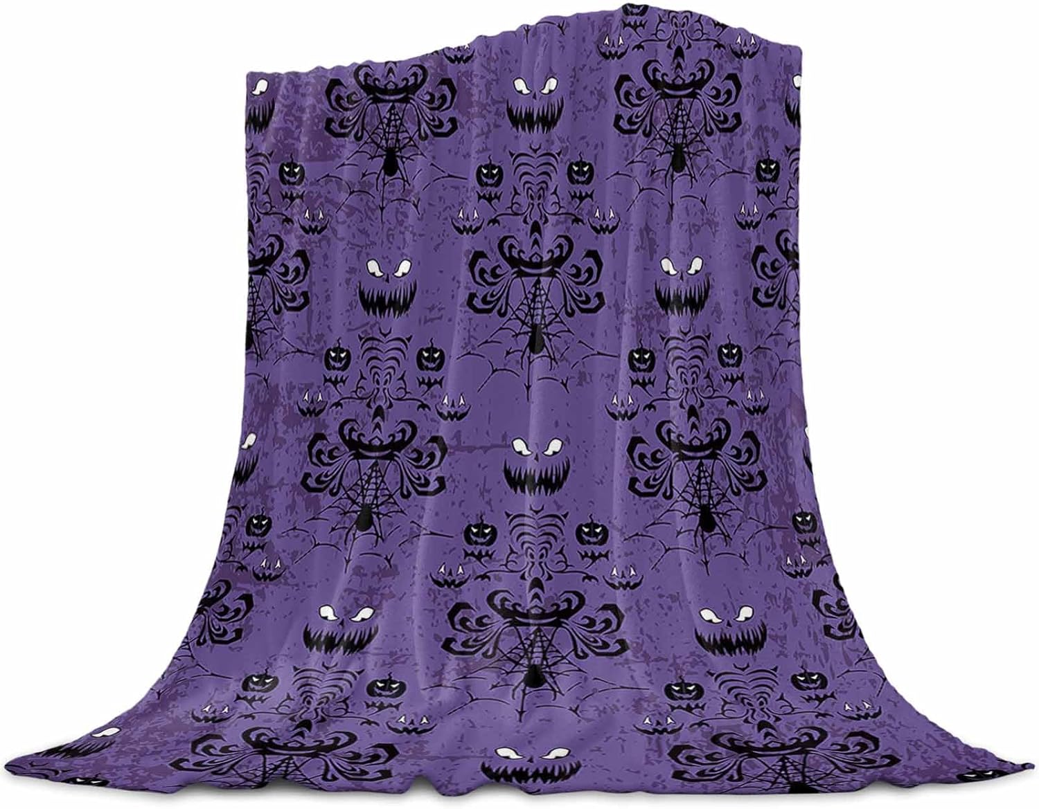 T&H XHome Flannel Fleece Bedding Blanket - 60"x80" Haunted Halloween Mansion - Grim Grinning Ghosts Anime Camp Throw Blanket for Baby Kids Boy Girls Men Women