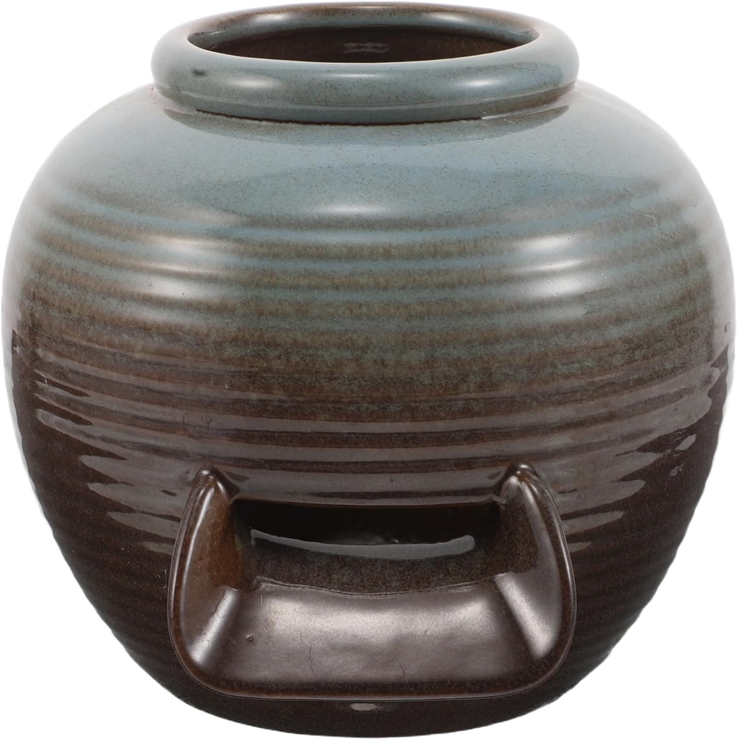 MAGICLULU Ceramic Water Fountain Jar with Circulating Water Feature for Indoor and Courtyard Use, Elegant Fish Pond Decoration with Flexible Placement Options and Unique Timeless Design
