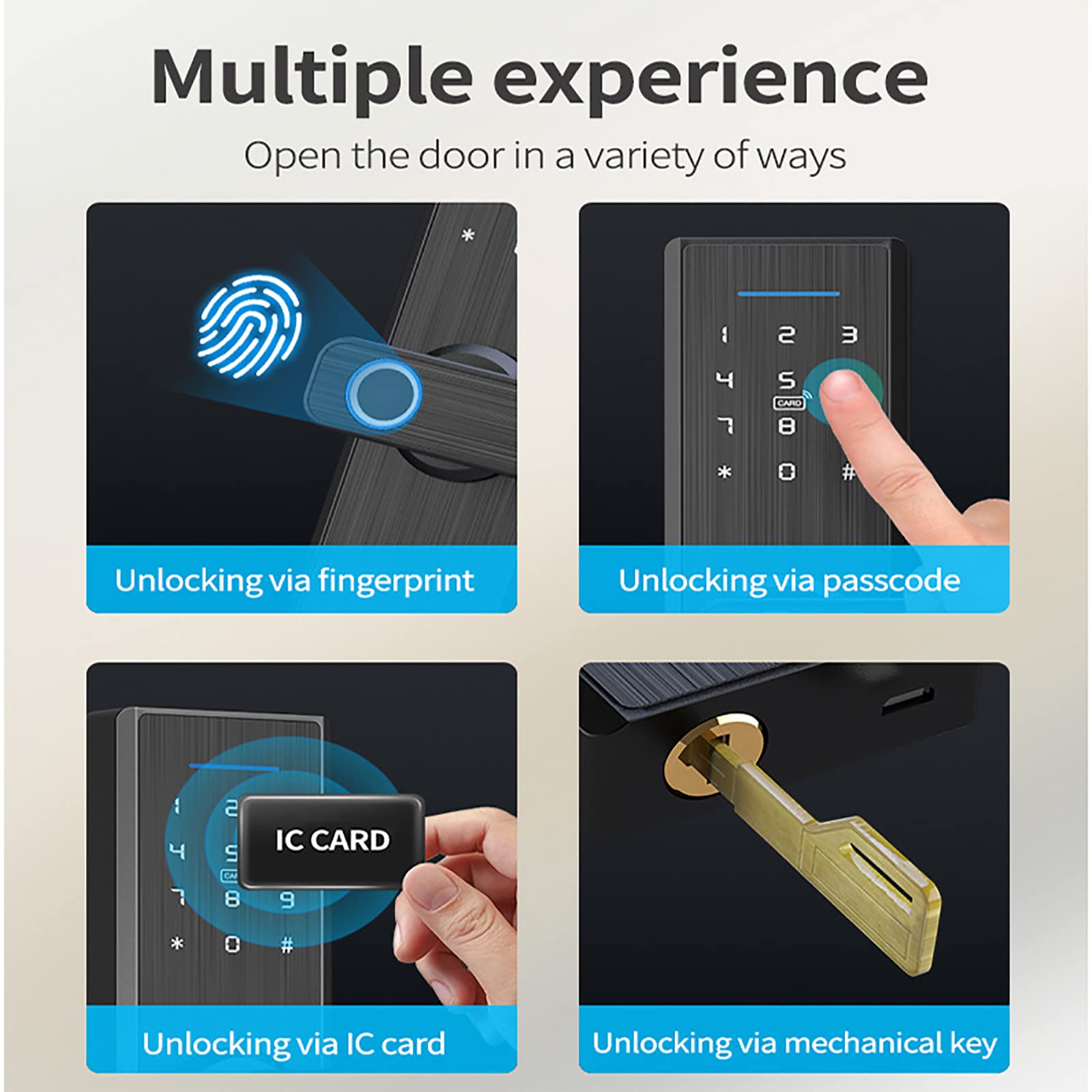 Amazon.co.jp: 玄関ドア用スマートロック、指紋ドアロック、ハンドル