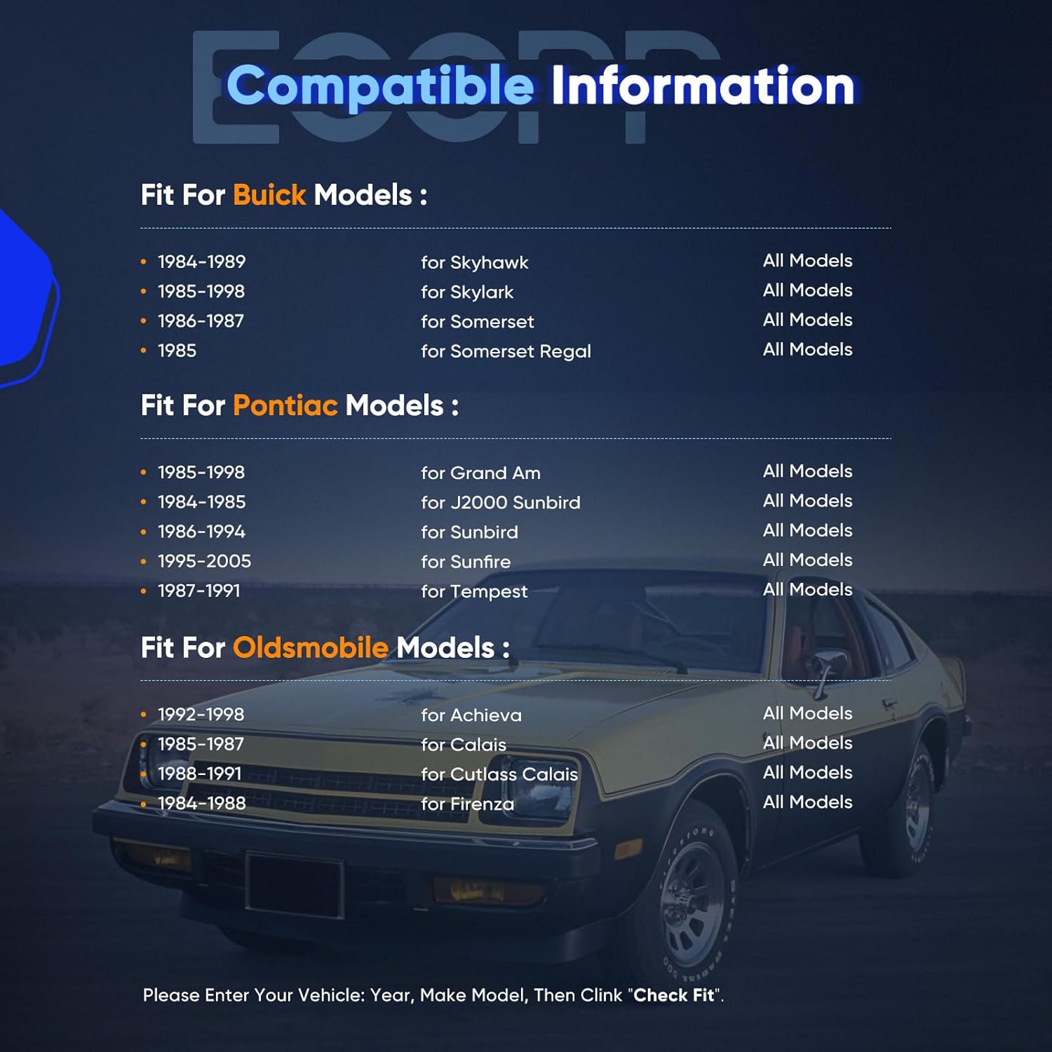ECCPP Wheel Bearing Assembly Front fit Buick Skyhawk Skylark Somerset Cadillac Cimarron Chevy Beretta Cavalier Corsica Oldsmobile Achieva Calais Firenza 5 lugs 513017 Wheel hubs 2 pcs