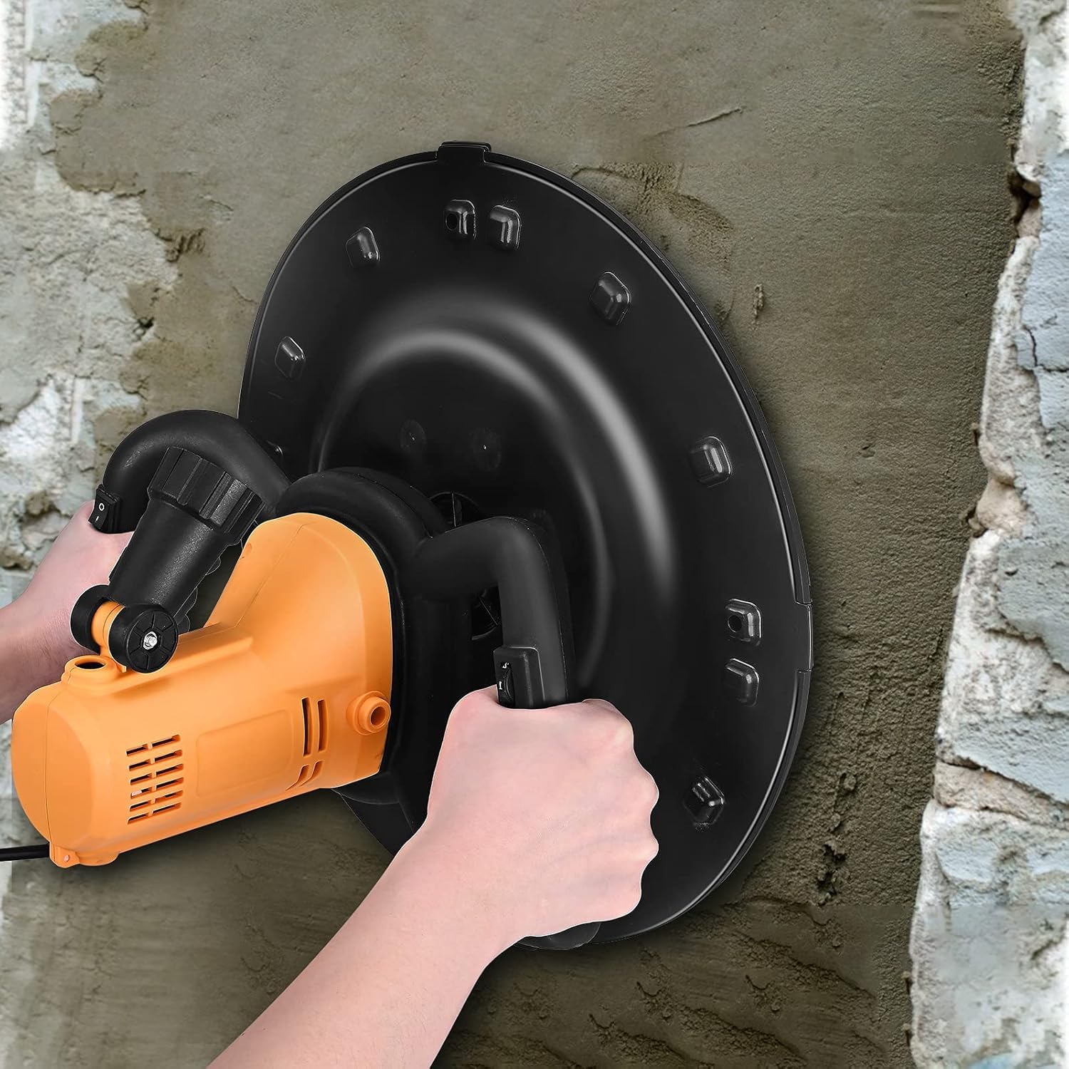 Máquina alisadora de paredes con paleta de mortero de cemento concreto, 1700W Velocidad ajustable 80-200RPM Paleta eléctrica con taladro mezclador concreto