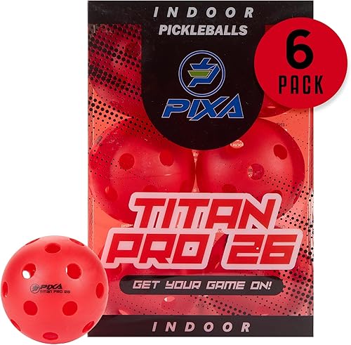 PIXA Titan Pro 26 Pickleball para interiores moldeado por inyección, aprobado por USAPA, juego de torneo, bolas de pickleball duraderas para