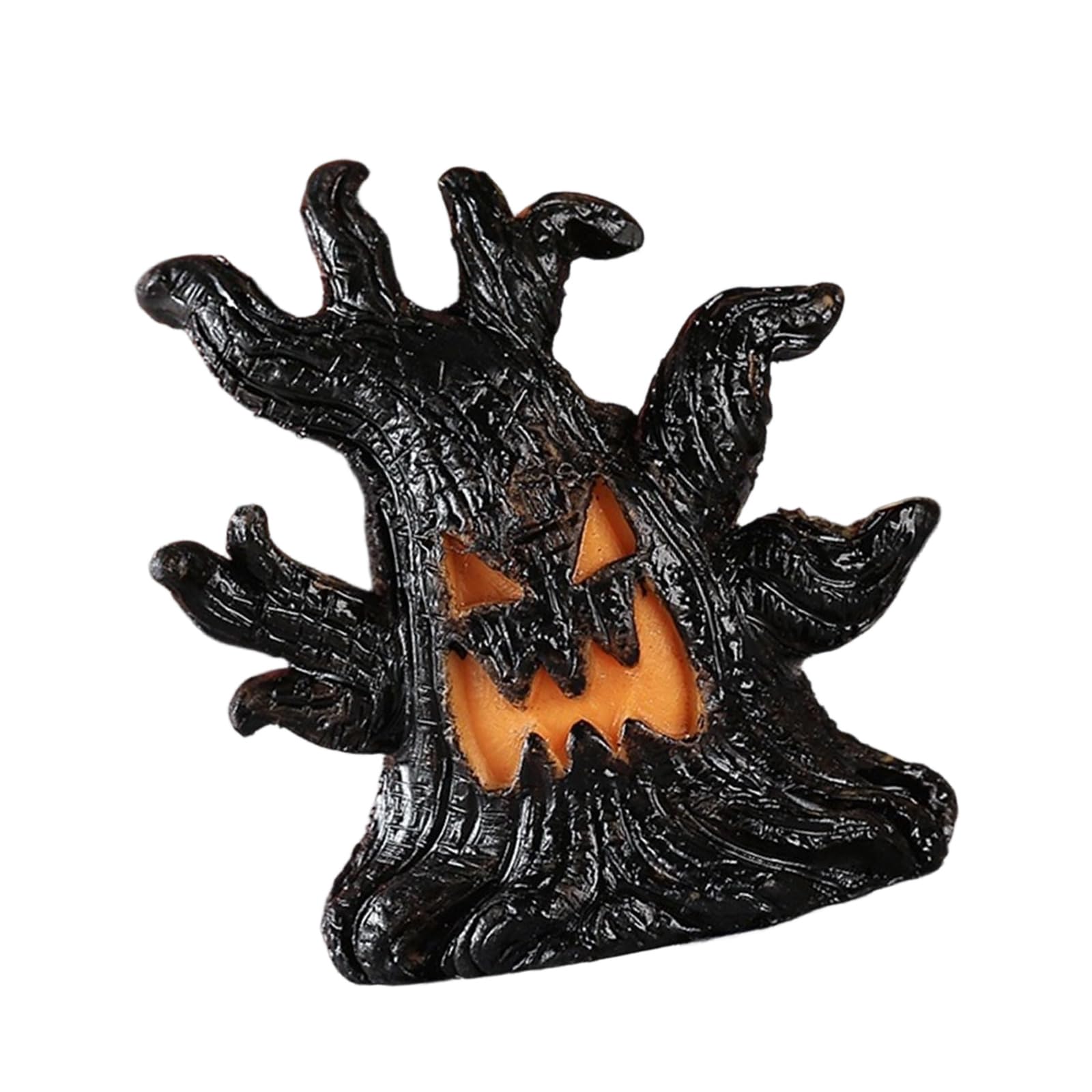 Halloween Light Up Tree Ornament with Warm LED Glow, Resin Tabletop Decor for Shelf, Entryway and Party Displays Halloween Glowing Tree Decor Resin Ornament Tabletop Shelf Accent Entryway Party Warm