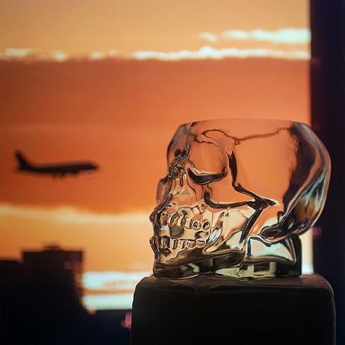 Miniatura 4 de Vaso de cristal de calavera de 12 onzas (11.8 fl oz), cristal de calavera multiusos para fiestas temáticas de Halloween, copas de vino, regalos de