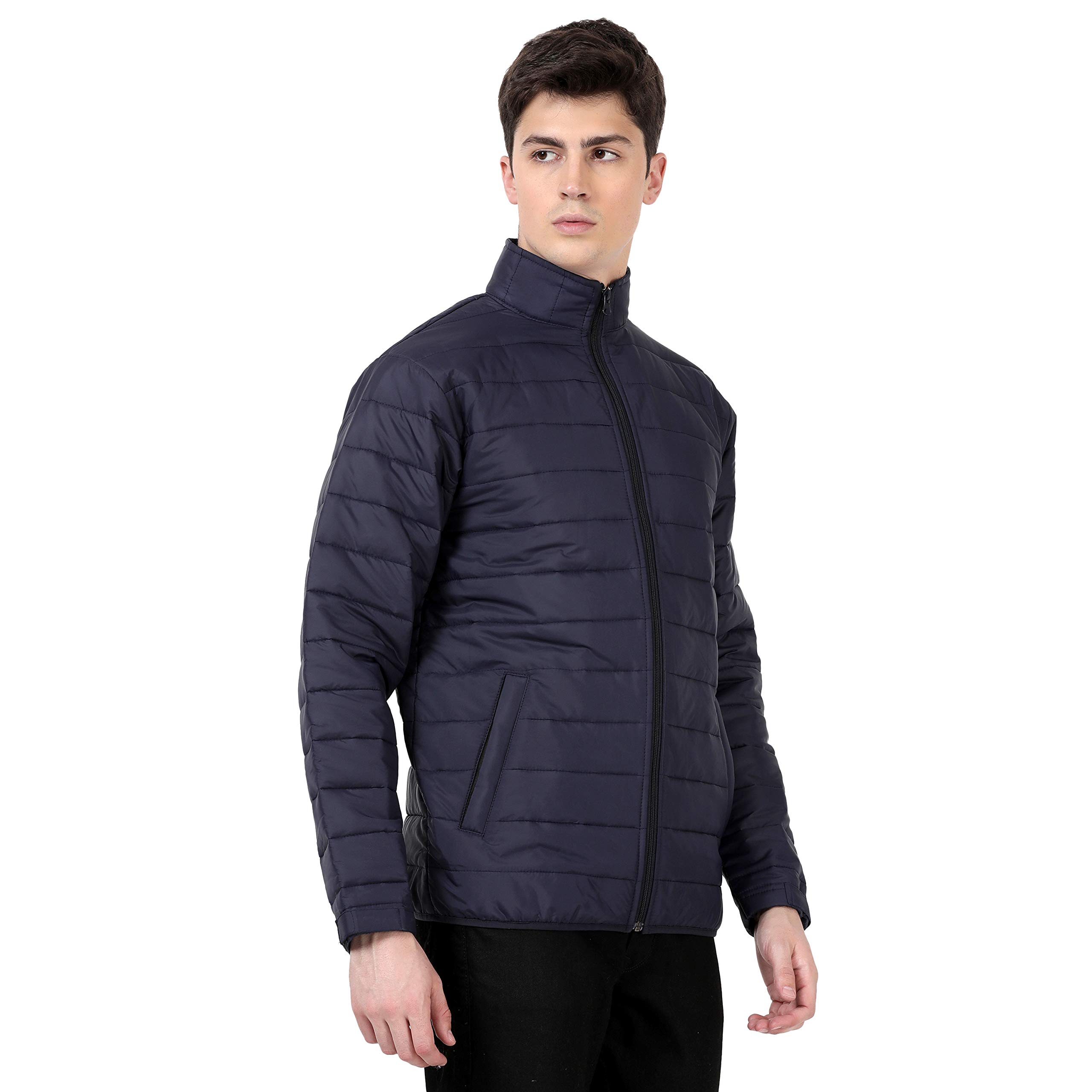 Scott International Men's Quilted Full Sleeve Jacket (SS21_TW-FSLV-BU-S, Navy Blue) 4