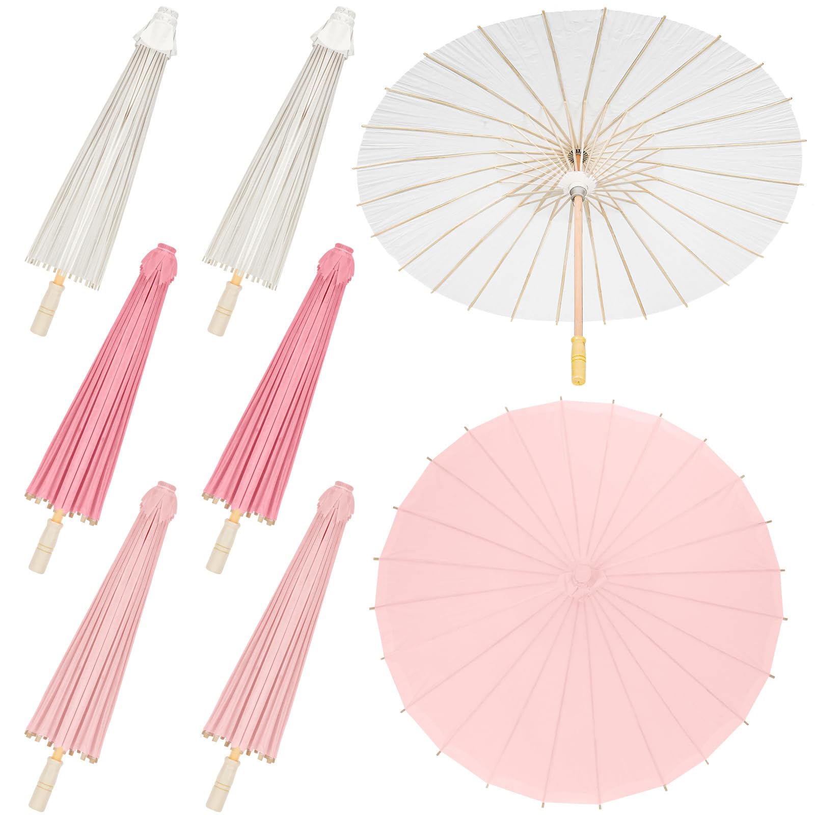 Sadnyy 33 Inches Paper Umbrellas Paper Decorative Chinese Japanese Parasol Umbrella DIY Oiled Paper Painting Umbrellas Crafts for Wedding Bridal Party Decor