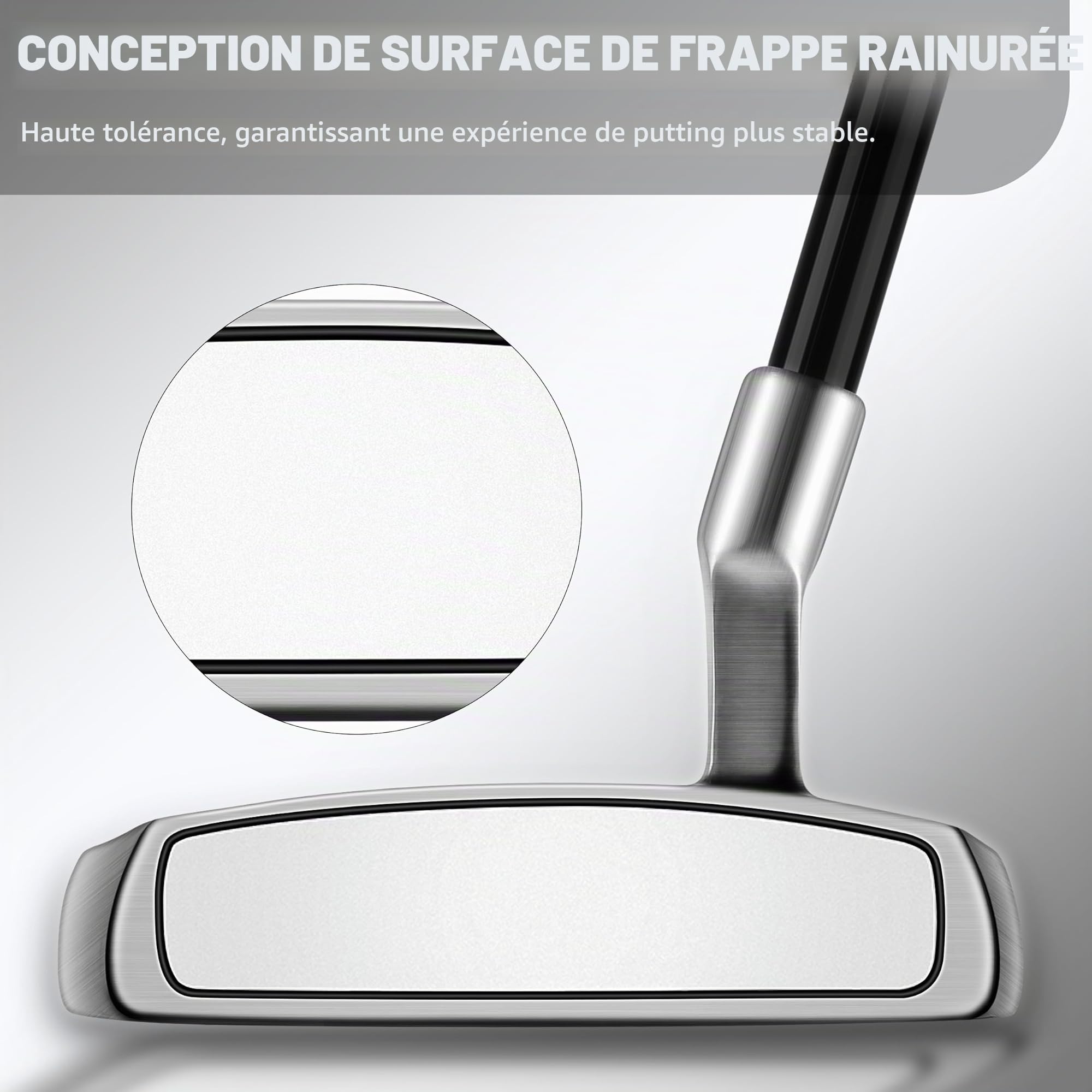 PGM Putter de golf sur pied – Club simple avec centre de gravité bas stable, haut pardon, avec aide à l'alignement