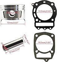 Vista 2 de Juego de anillos de pistón de 72mm/2.83" con juntas de cabeza y base para DR250 1984-1987/GN250 1985-2001 12111-38201-000