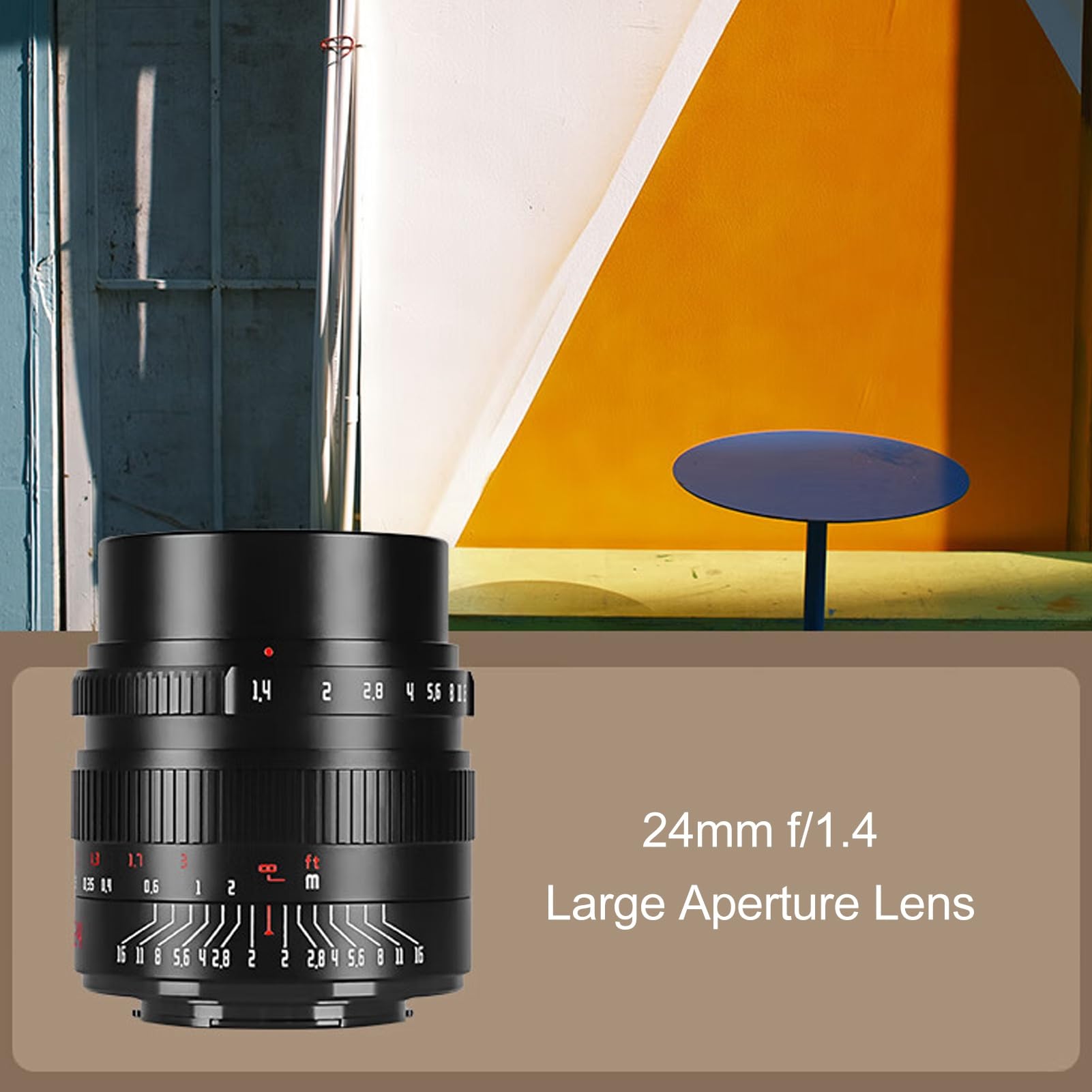 Amazon | 24mm F1.4 広角レンズ、鮮明な画像、無段階絞り付き