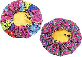 FRCOLOR 2 Pçs Touca De Cabelo Encaracolado Para Dormir Laço De Cabelo De Cetim Chapéu De Menina Touca De Noite De Bebê Touca De Cetim Touca Infantil Para Meninas Touca De Banho Chapéu