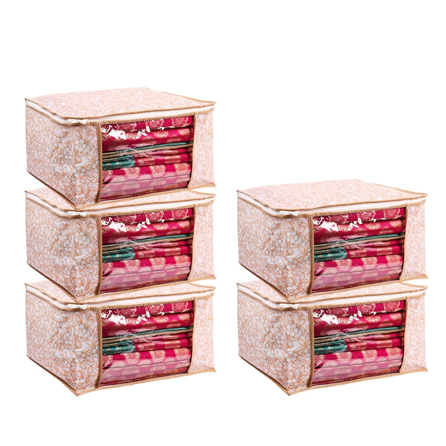 AARON INC Saree Cover Set of 5 Non Woven Fabric Clothes Organiser for Wardrobe with Transparent Window & Zip Clothes Storage Bag for Lehenga, Suit, Dress Saree Packing Covers for Clothes (B0CZHWYR9Q) Amazon Price History, Amazon Price Tracker