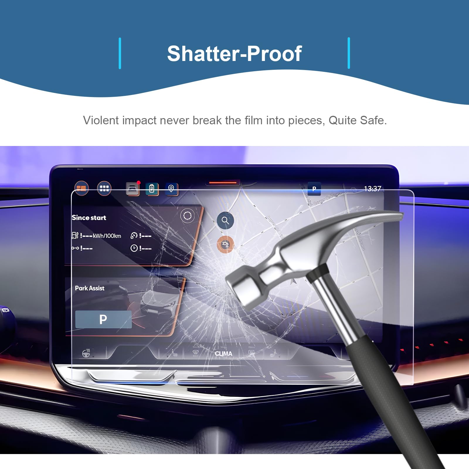 GAFAT Compatible con Nuevo Cupra Tavascan 2025 2026 15" Navigation Protector de Pantalla, Pantalla de Vidrio para Tavascan VZ 15" Touchscreen, Antigolpes, 9H Antiarañazos