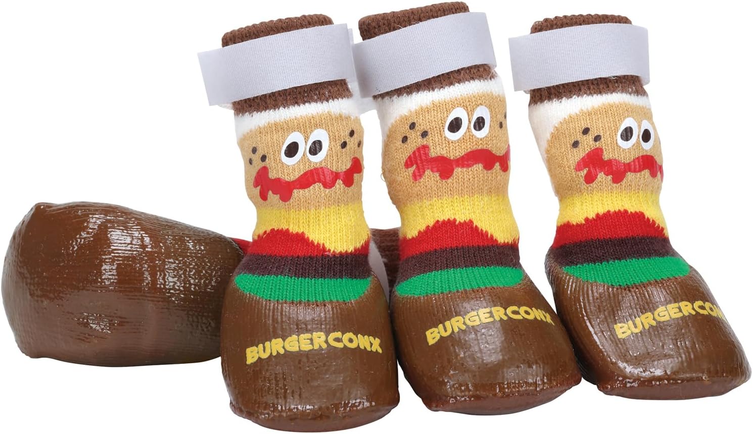 Skater PSHS3-A Pet Shoes, Small, 4-Piece Set, for Dogs, Outdoors, with Fixed Belt, Burger Conx