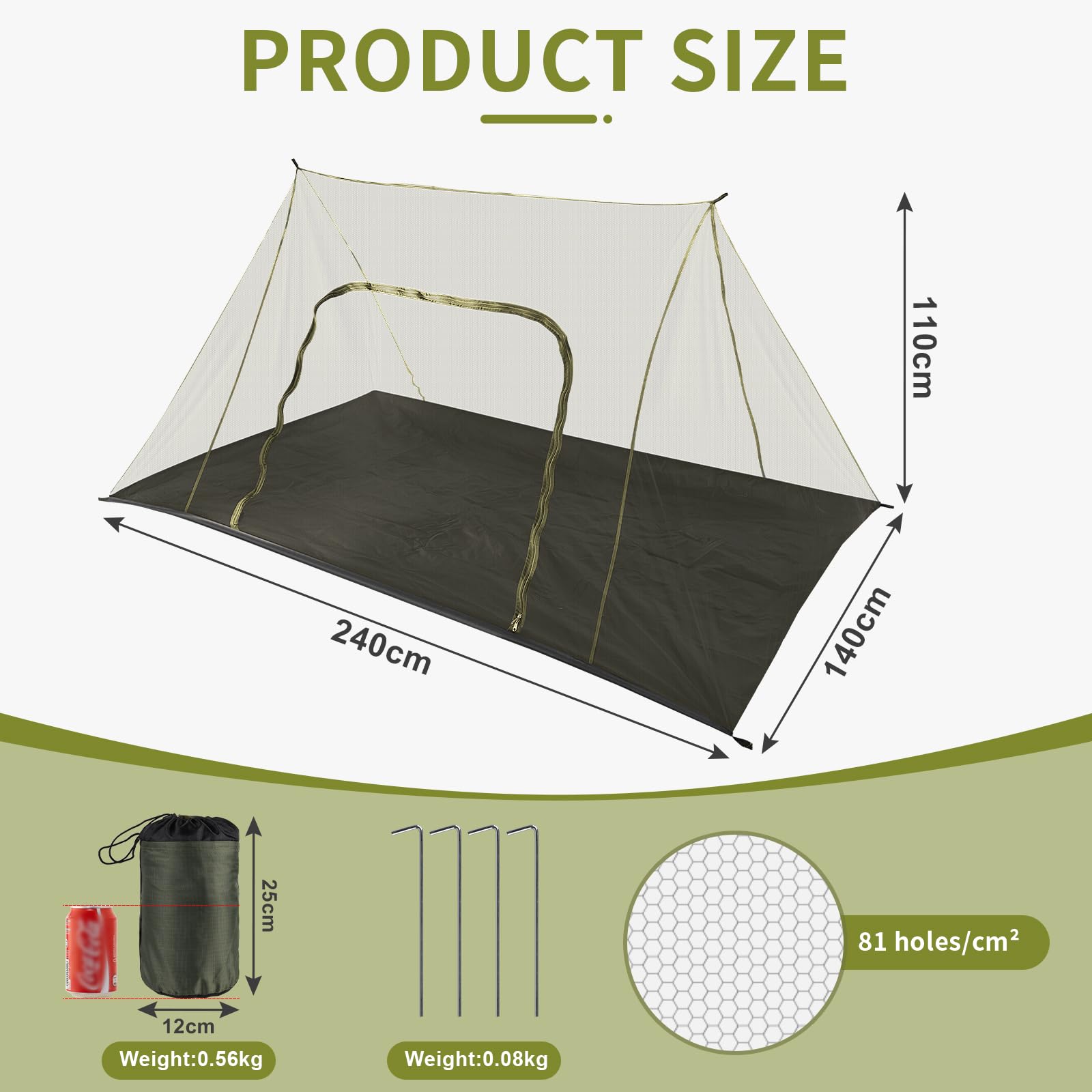 EFUTURETIME Grande de Camping 240X140X110cm