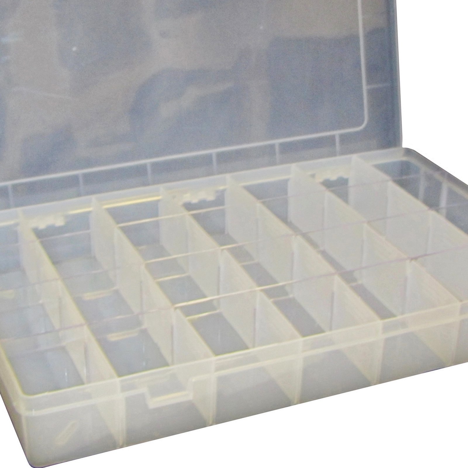 FLADEN Clear (1 to 28 sections) Fishing Terminal Tackle Bits Lure Storage Box - Dimensions 35 x 22 x 5 cm [19-78154]