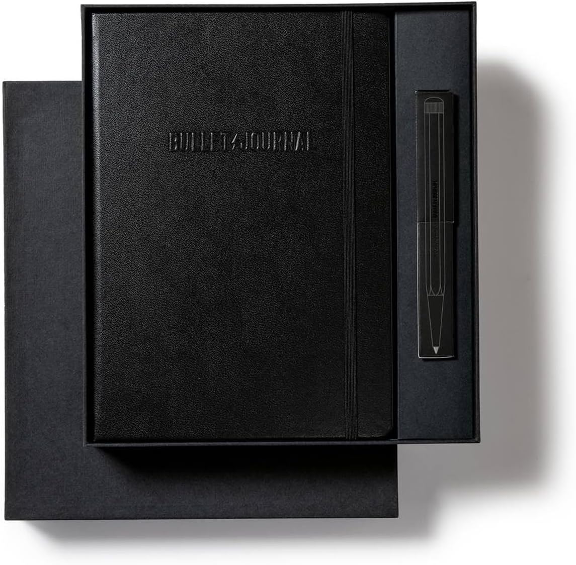 LEUCHTTURM1917 Bullet Journal Stealth Collector's Set - All Black Official BuJo Notebook, Drehgriffel Pen, and Pen Loop