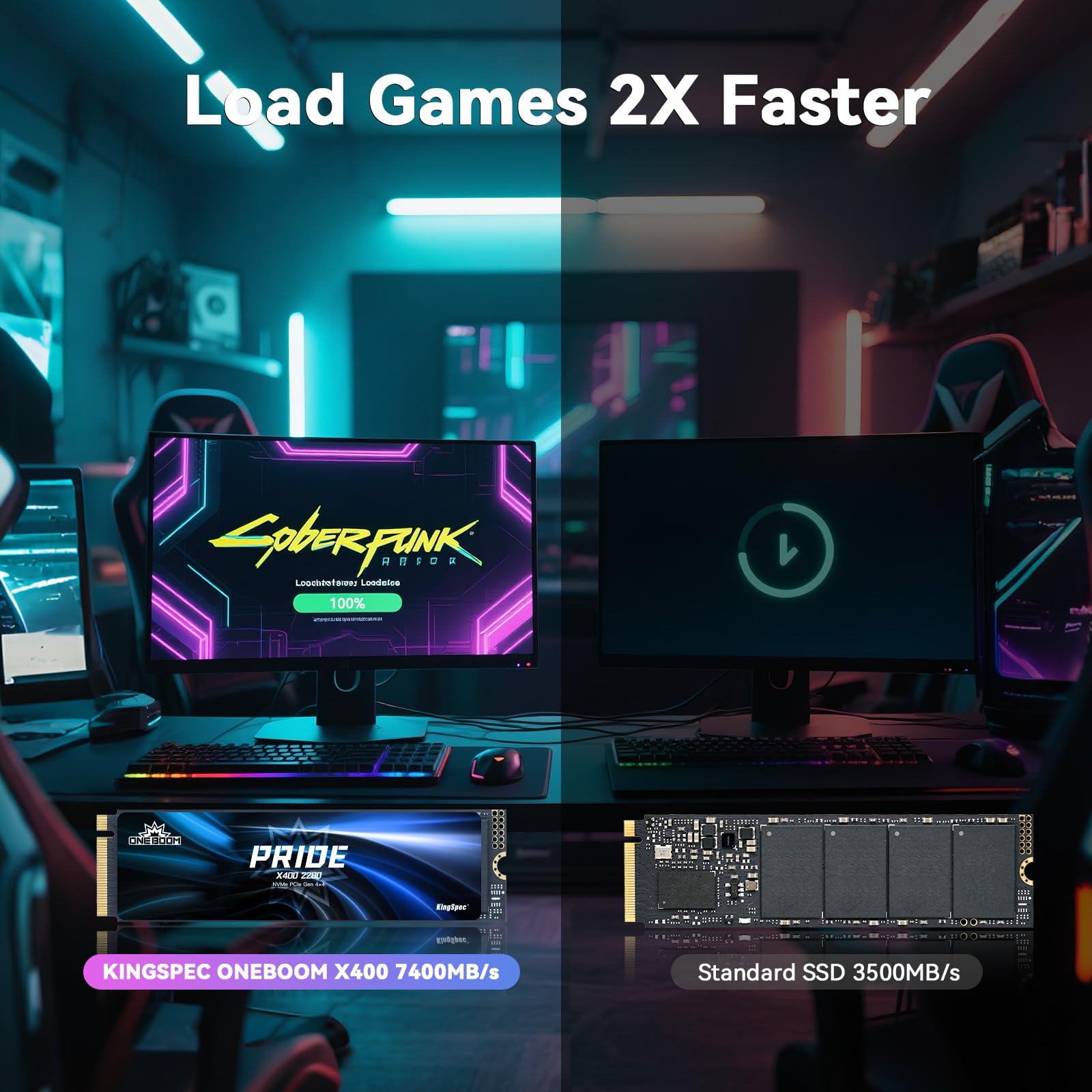 KingSpec OneBoom X400 - SSD M.2 de 1 TB Gen4 7300 MB/s, SSD NVMe interno TLC 3D NAND para juegos y edición 4K, compatible con PC/PS5/laptop