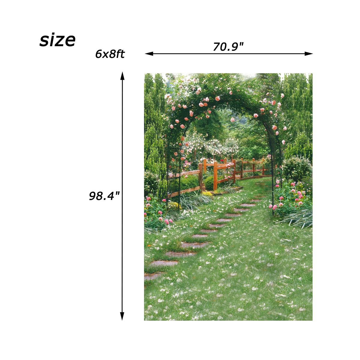 AOFOTO Fotohintergrund „Geheimer Garten“ – 2,4 X 1,8 M, Vinyl, Nahtlos Bedruckt