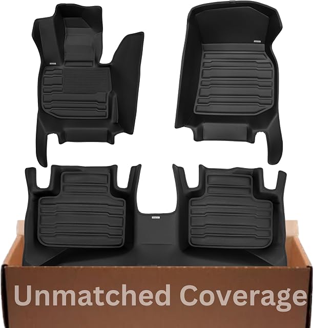 Floor Mats for VinFast VF8 (2023-2026) Maximum Coverage by Mat Up! | Laser-measured custom fit, maximum coverage, waterproof, All Weather protection. Covers front & rear rows.
