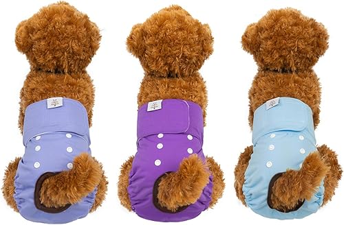 Miniatura 5 de CuteBone - Pañales lavables para perras, para perrita en celo, paquete de 3, D11L