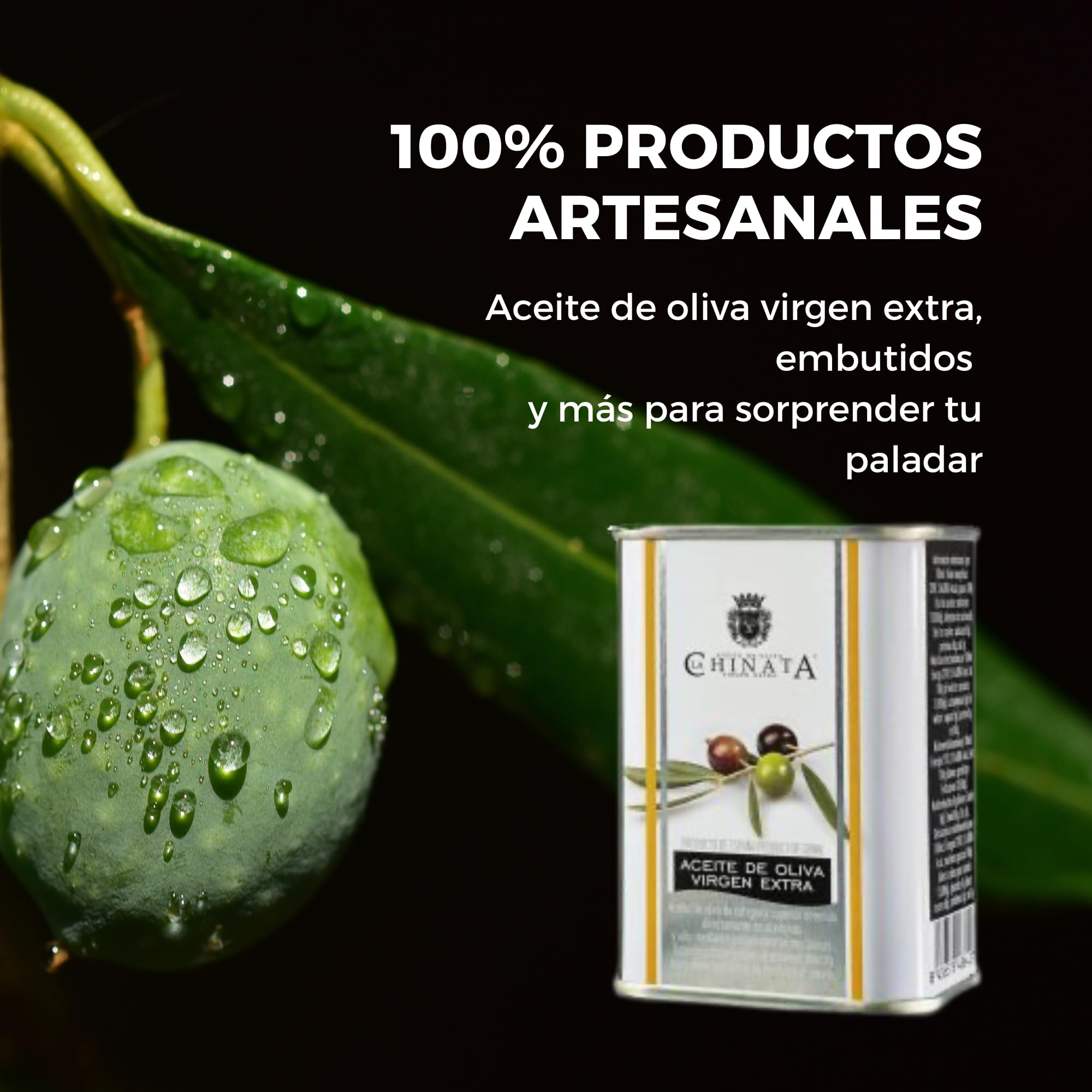 Box S Extremeño La Chinata – Selección Gourmet con Aceite de Oliva Virgen Extra, Embutidos y Mermelada – Regalo Típico de Extremadura para Degustaciones y Picoteos