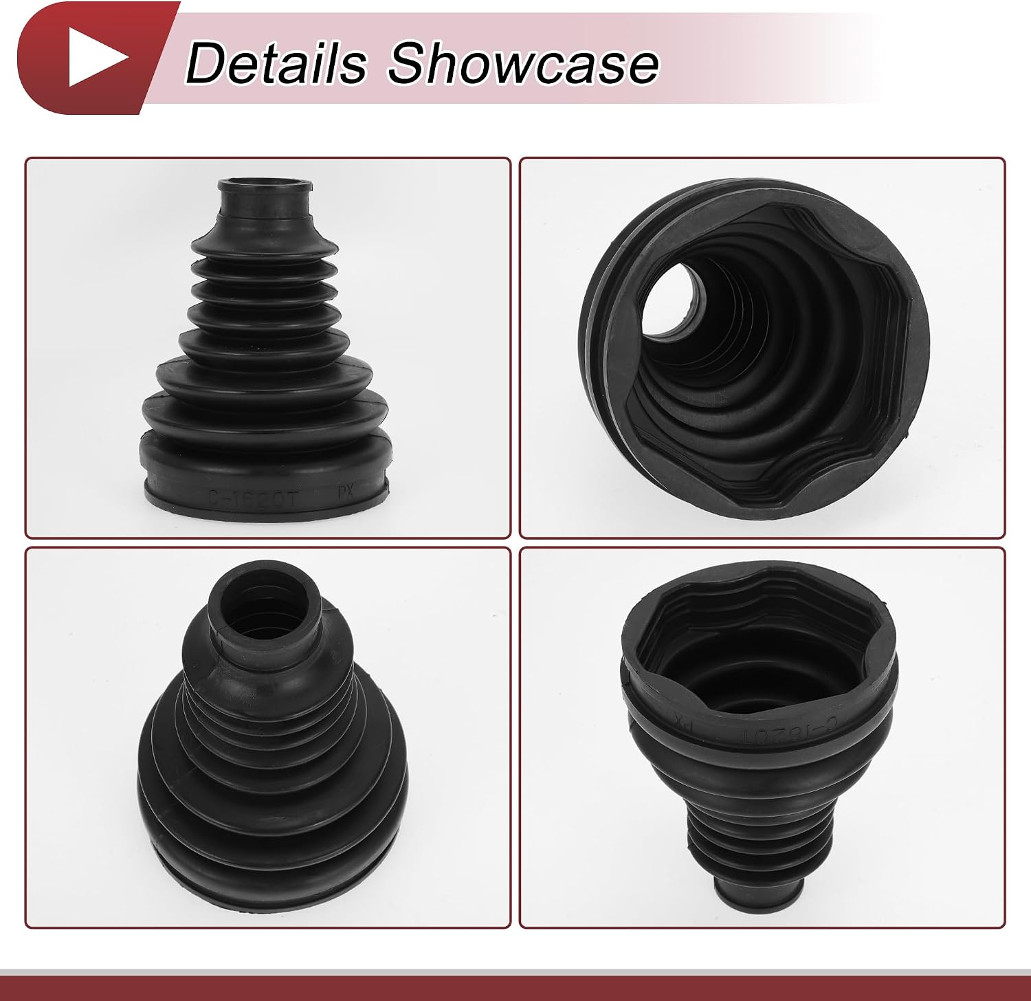 1 Set CV Joint Boot Kit for BMW 320i 2013-2018 for BMW 328i 2007-2016 Inner Constant Velocity Joint Boot W/Clamps No.31607570270 Black Rubber