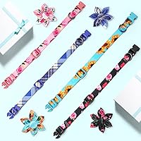 Vista 5 de Lindo Collar de Perro para Niño Floral Elegante Collar de Perro con Pajarita de Girasol Collar de Perro para Lindo Niño, Macho, Gatos, Perros