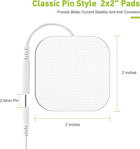 Miniatura 6 de TENS - Almohadillas de repuesto para unidad, 20 almohadillas de electrodo de 2 x 2 pulgadas, parches de electrodos autoadhesivos reutilizables para