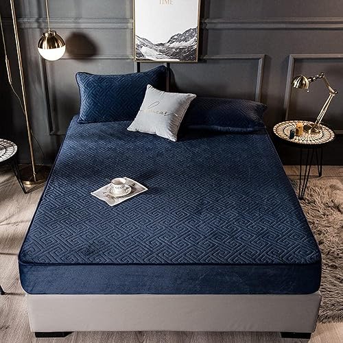 Sábana de hotel urious, protector de colchón acolchado de algodón grueso de terciopelo coral, para dormitorio, habitación de invitados, casa de