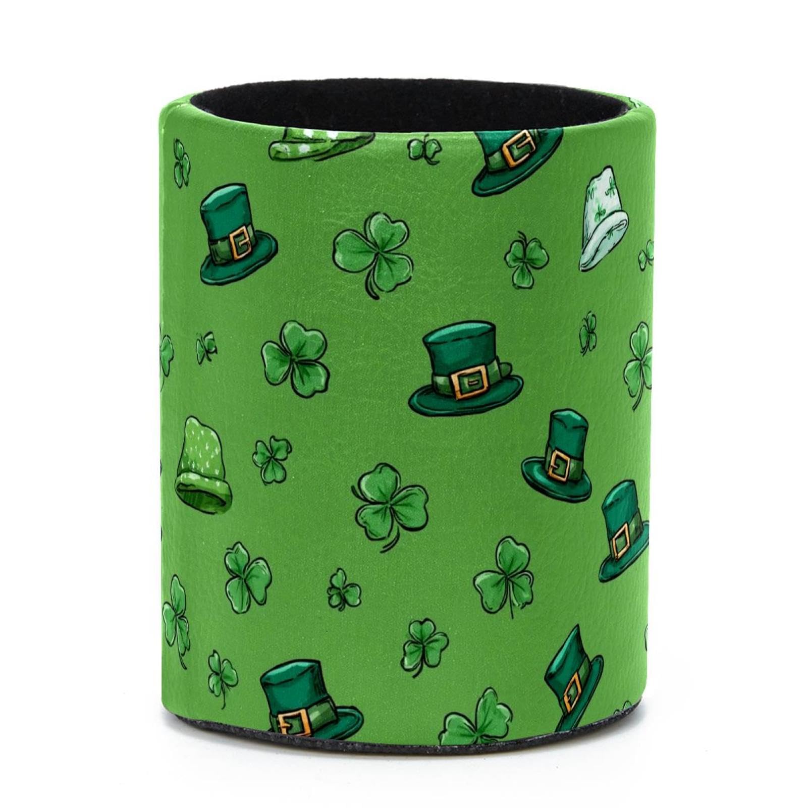 VAPOKF Round Pencil Holders for Desk, St. Patrick's Day Pen Holders Pen Pot Makeup Brushes Storage Desktop Stationery Supplies Organiser for Home Office